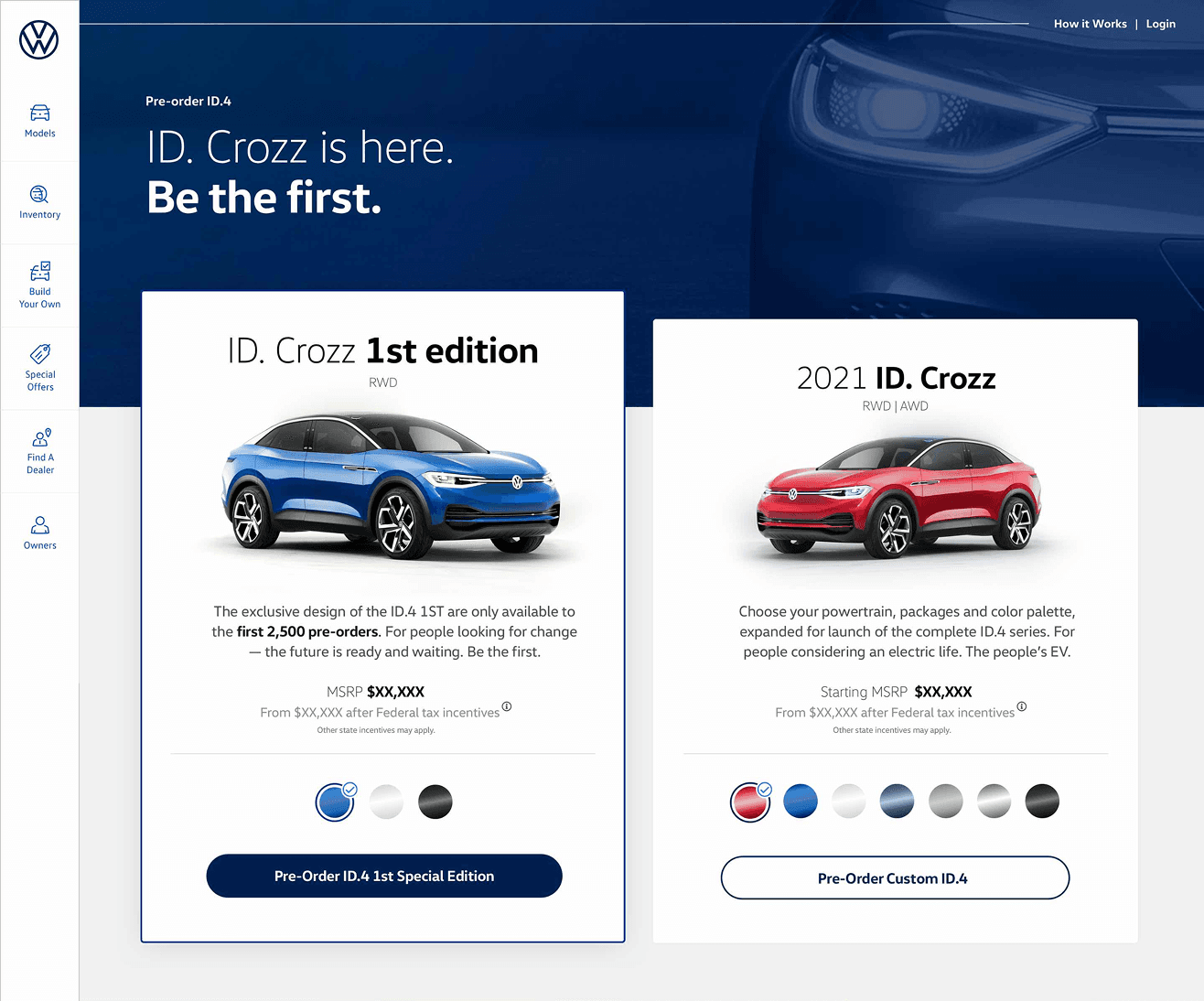 VW critical flows mockup