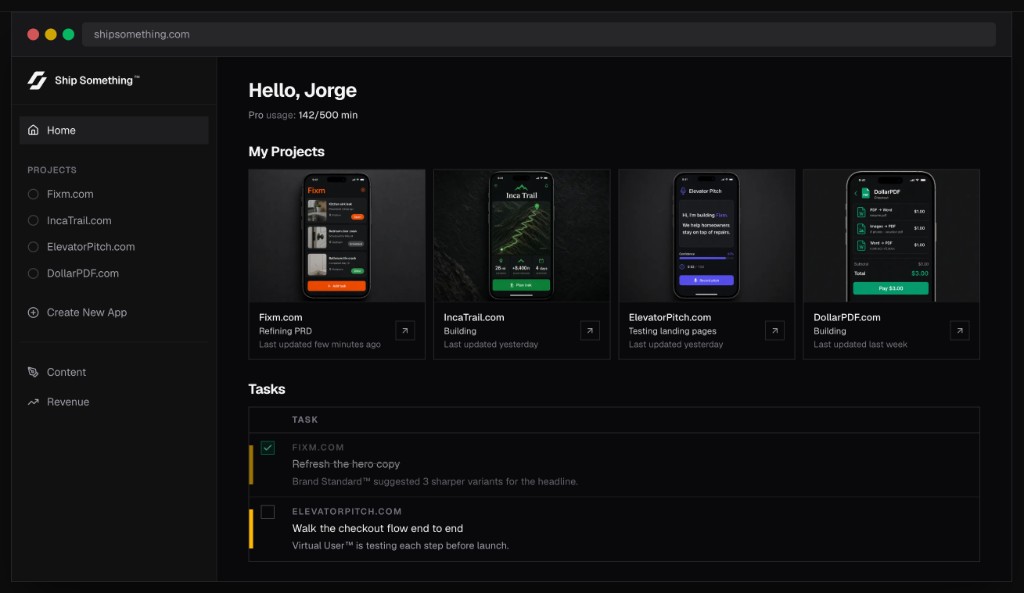 Ship Something command center